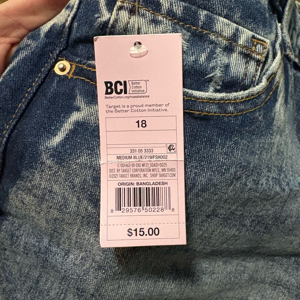 NWT Target Wild Fable Highest Rise Shorts Blue Denim Size 18 - Picture 4 of 4